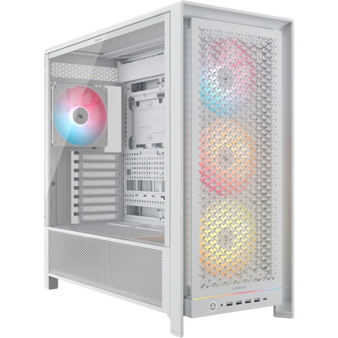 Carcasa CORSAIR 5000D FRAME RS ARGB, Mid-Tower, E-ATX/ATX/Micro-ATX/Mini-ITX, Tempered Glass, 3x RS120 ARGB PWM Fans, White - Imagine 1