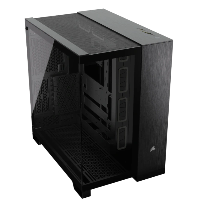 CORSAIR Carcasă CORSAIR 6500X, Mid-Tower, E-ATX, Dual-Chamber, Black/Obsidian Aluminum - IT-Fashion.ro
