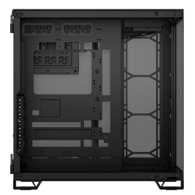 Carcasă CORSAIR 6500X, Mid-Tower, E-ATX, Dual-Chamber, Black/Obsidian Aluminum - Imagine 3