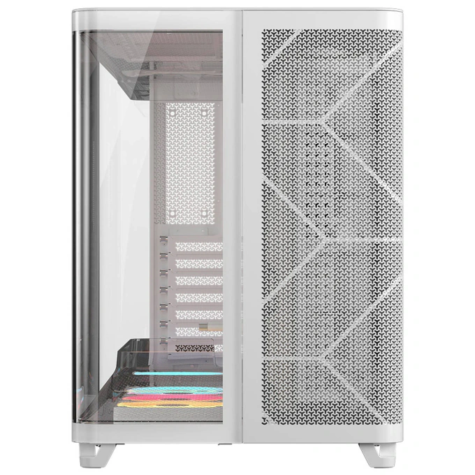 CORSAIR Carcasa CORSAIR AIR 5400 LX-R LINK, Mid-Tower, ATX/Micro-ATX/Mini-ITX, Tempered Glass, 3x LX120 RGB Fans, White - IT-Fashion.ro