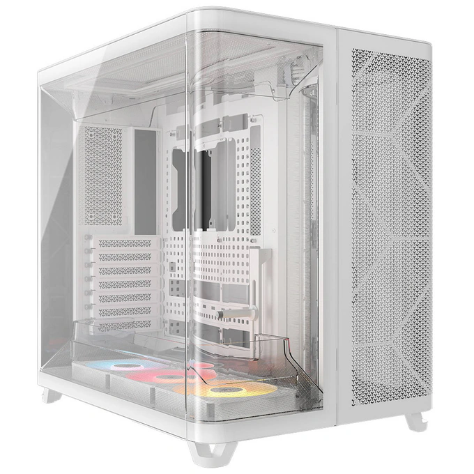 Carcasă CORSAIR AIR 5400 RS-R White ARGB, Mid Tower, Tempered Glass, RGB, E-ATX, ATX, Micro-ATX, Mini-ITX, White - Imagine 1