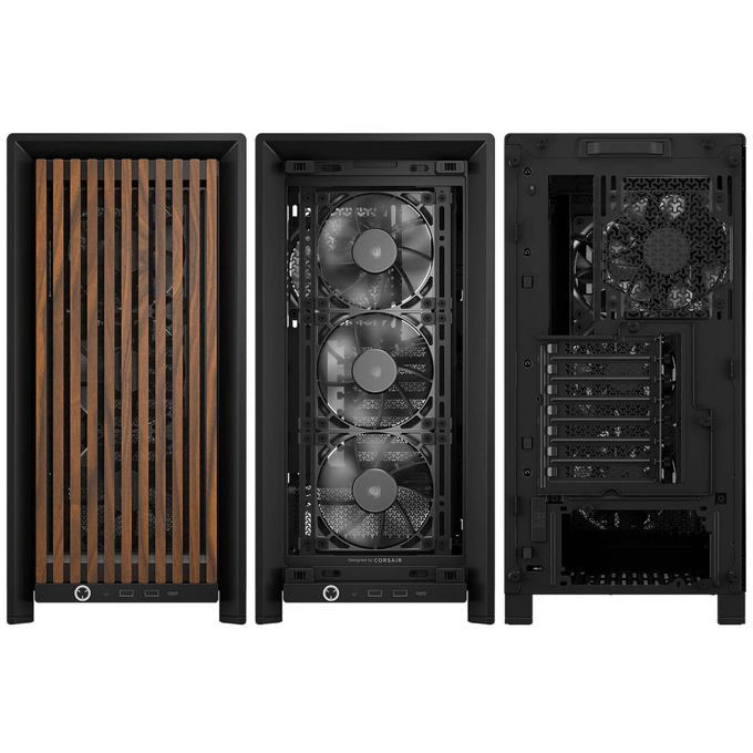 Carcasă CORSAIR FRAME 4000D RS Wood, Mid-Tower, E-ATX, Black - Imagine 5