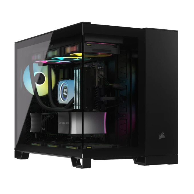 Carcasă CORSAIR iCUE Link 2500X RGB, Micro-ATX, Dual Chamber, Black - Imagine 1
