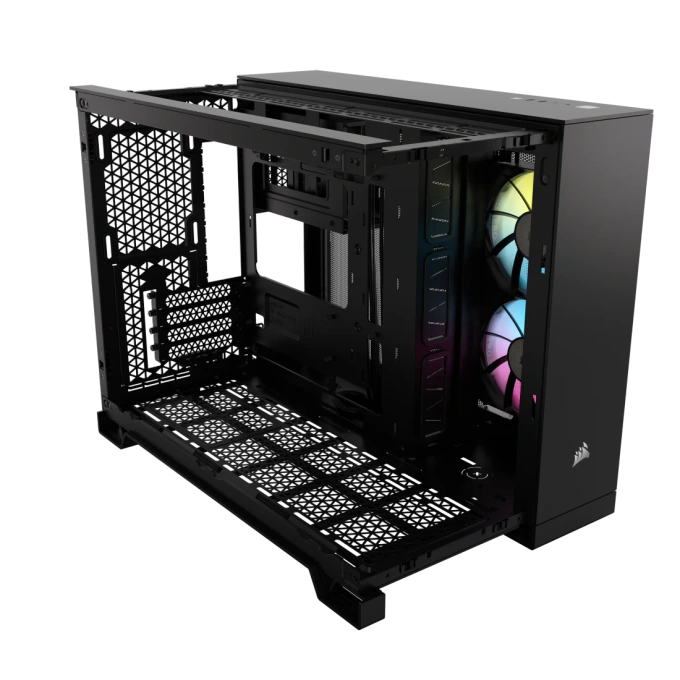 CORSAIR Carcasă CORSAIR iCUE Link 2500X RGB, Micro-ATX, Dual Chamber, Black - IT-Fashion.ro