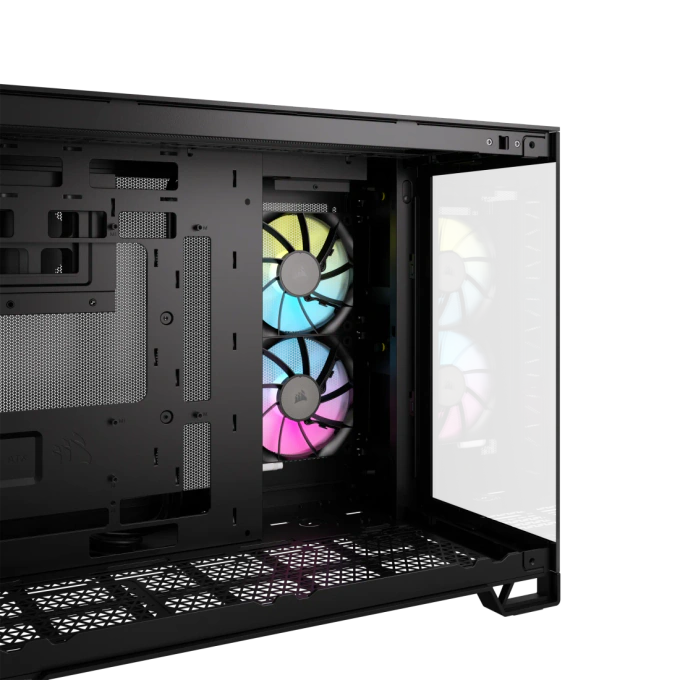 Carcasă CORSAIR iCUE Link 2500X RGB, Micro-ATX, Dual Chamber, Black - Imagine 3