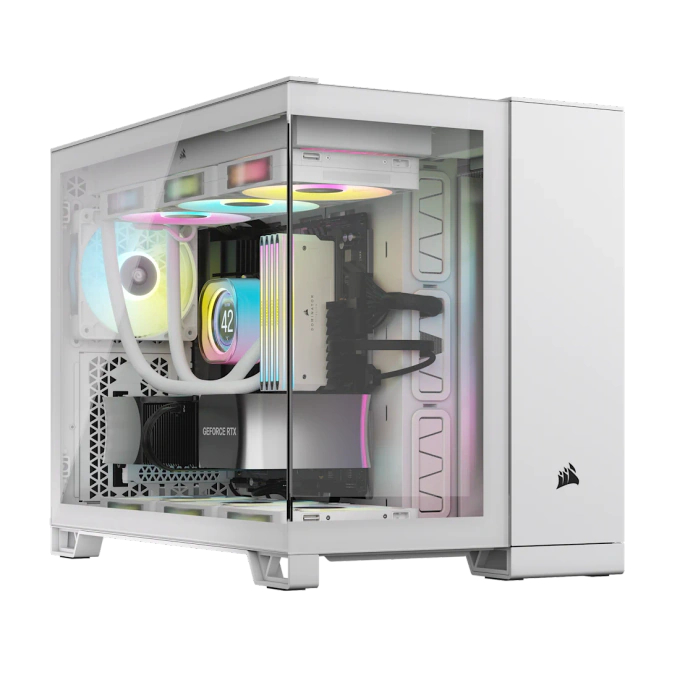 Carcasă CORSAIR iCUE Link 2500X RGB, Micro-ATX, Dual Chamber, White - Imagine 1
