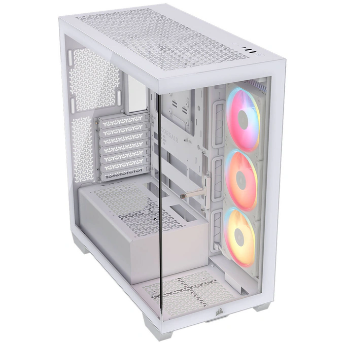 CORSAIR Carcasă CORSAIR iCUE Link 3500X RGB, Mid-Tower, E-ATX, RGB, Tempered Glass, White - IT-Fashion.ro