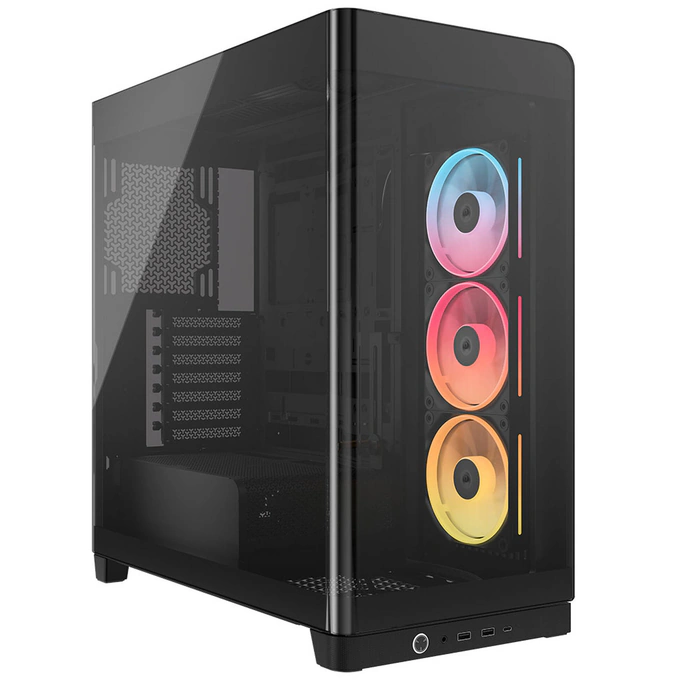 Carcasă CORSAIR iCUE LINK 4500X LX-R RGB, Mid-Tower, E-ATX, Tempered Glass, Black - Imagine 1