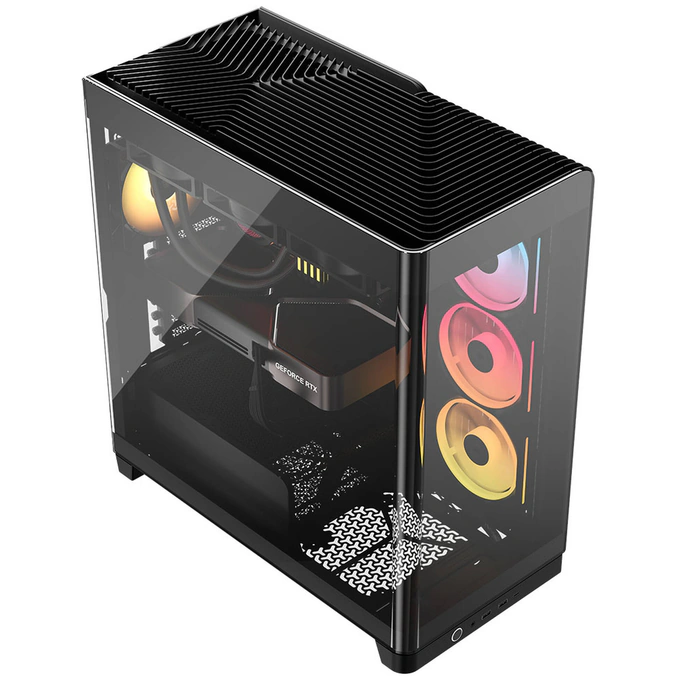 Carcasă CORSAIR iCUE LINK 4500X LX-R RGB, Mid-Tower, E-ATX, Tempered Glass, Black - Imagine 4