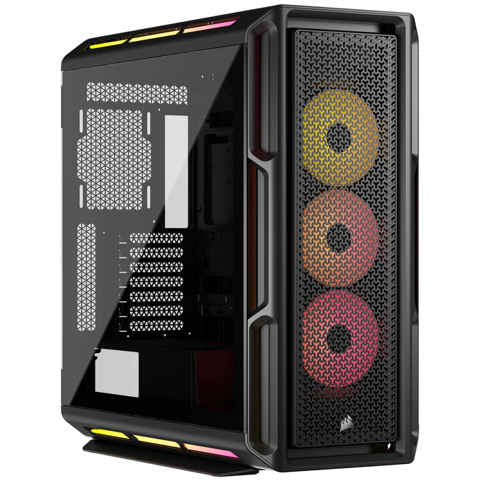 Carcasă CORSAIR iCUE Link 5000T LX RGB, Mid Tower, E-ATX, RGB, Tempered Glass, Black - Imagine 1