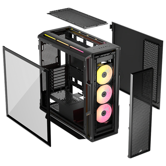 Carcasă CORSAIR iCUE Link 5000T LX RGB, Mid Tower, E-ATX, RGB, Tempered Glass, Black - Imagine 8