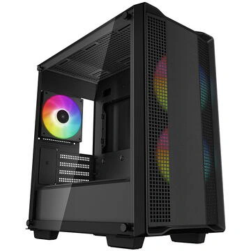 Carcasa DeepCool CC360 ARGB Black – performanță și estetică pentru sisteme Micro-ATX - Imagine 1