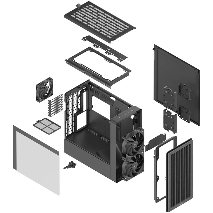 Carcasa HAVN BF 360 Flow HVN-CA-BF360-04, E-ATX, Mid Tower, Tempered Glass, Black - Imagine 9