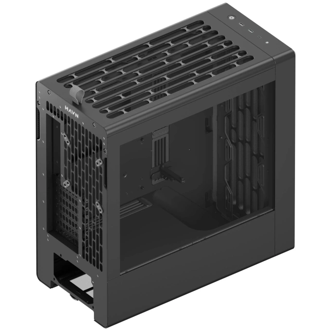 Carcasa HAVN BF 360 HVN-CA-BF360-02, E-ATX, Mid Tower, Tempered Glass, Black - Imagine 5