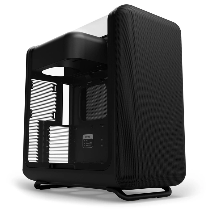 Carcasa HYTE X50, Mid-Tower, ATX/Micro-ATX/Mini-ITX, Tempered Glass, Panoramic View Design, Pitch Black - Imagine 1