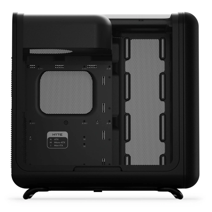 Carcasa HYTE X50, Mid-Tower, ATX/Micro-ATX/Mini-ITX, Tempered Glass, Panoramic View Design, Pitch Black - Imagine 6