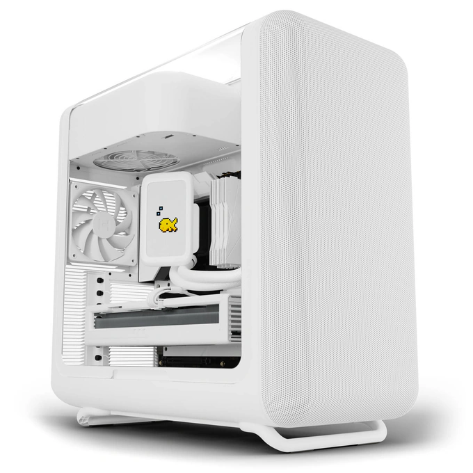 Carcasa HYTE X50, Mid-Tower, ATX/Micro-ATX/Mini-ITX, Tempered Glass, Panoramic View Design, Snow White - Imagine 2