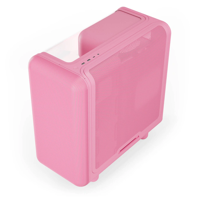 Carcasa HYTE X50, Mid-Tower, ATX/Micro-ATX/Mini-ITX, Tempered Glass, Panoramic View Design, Strawberry Milk - Imagine 5