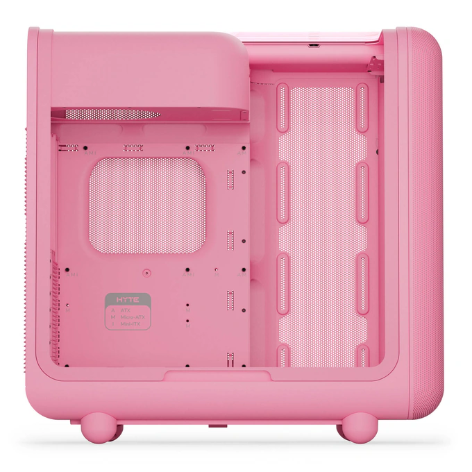 Carcasa HYTE X50, Mid-Tower, ATX/Micro-ATX/Mini-ITX, Tempered Glass, Panoramic View Design, Strawberry Milk - Imagine 6