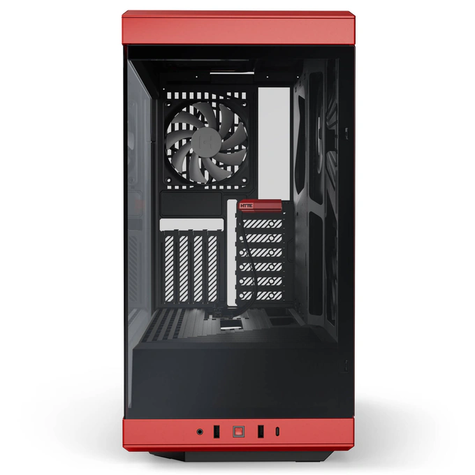 Carcasa HYTE Y40, Mid-Tower, ATX/Micro-ATX/Mini-ITX, Tempered Glass, Panoramic View Design, Black/Red - Imagine 5