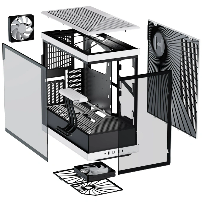 Carcasa HYTE Y40, Mid-Tower, ATX/Micro-ATX/Mini-ITX, Tempered Glass, Panoramic View Design, Black/White - Imagine 7