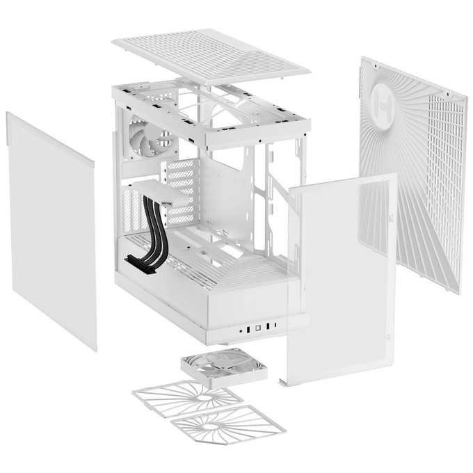 Carcasa HYTE Y40, Mid-Tower, ATX/Micro-ATX/Mini-ITX, Tempered Glass, Panoramic View Design, Snow White - Imagine 7