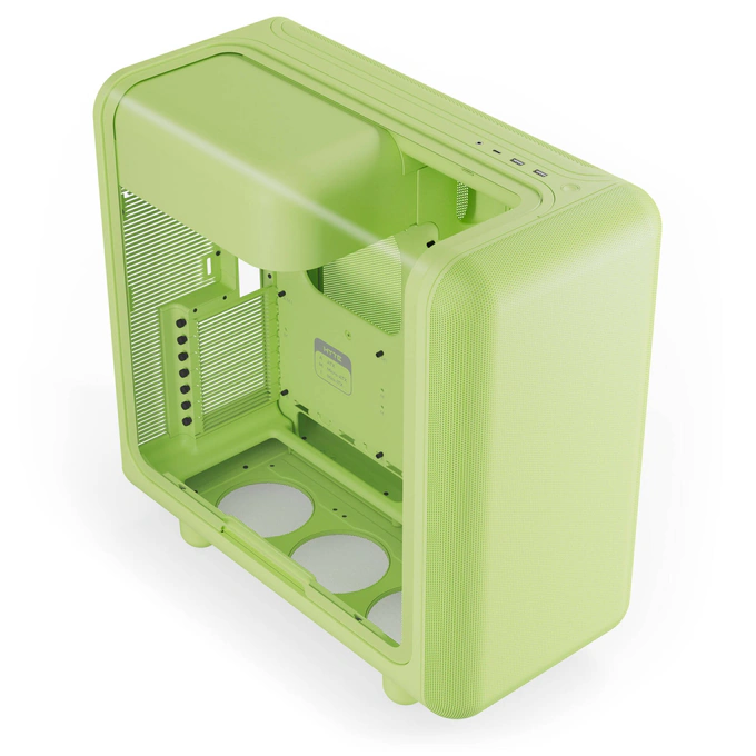 Carcasa HYTE Y50 Gravity, Mid-Tower, ATX/Micro-ATX/Mini-ITX, Tempered Glass, Dual-Chamber Design, Matcha Milk - Imagine 3