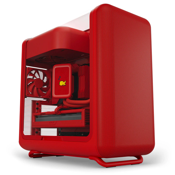 Carcasa HYTE Y50 Gravity, Mid-Tower, ATX/Micro-ATX/Mini-ITX, Tempered Glass, Dual-Chamber Design, Wild Cherry - Imagine 2