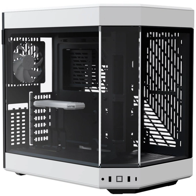 Carcasa HYTE Y60, Mid-Tower, ATX/Micro-ATX/Mini-ITX, Tempered Glass, Dual-Chamber Design, Black/White - Imagine 1