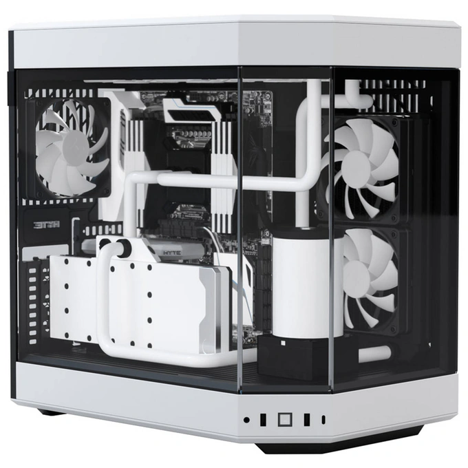 Hyte Carcasa HYTE Y60, Mid-Tower, ATX/Micro-ATX/Mini-ITX, Tempered Glass, Dual-Chamber Design, Black/White - IT-Fashion.ro