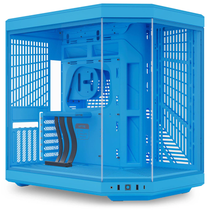 Carcasa HYTE Y70, Mid-Tower, ATX/Micro-ATX/Mini-ITX, Tempered Glass, Panoramic View Design, Blueberry Milk - Imagine 1