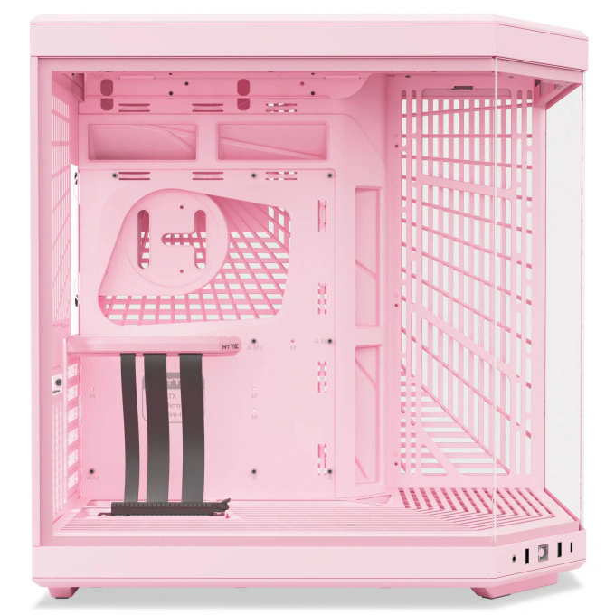 Carcasa HYTE Y70, Mid-Tower, ATX/Micro-ATX/Mini-ITX, Tempered Glass, Panoramic View Design, Strawberry Milk - Imagine 5