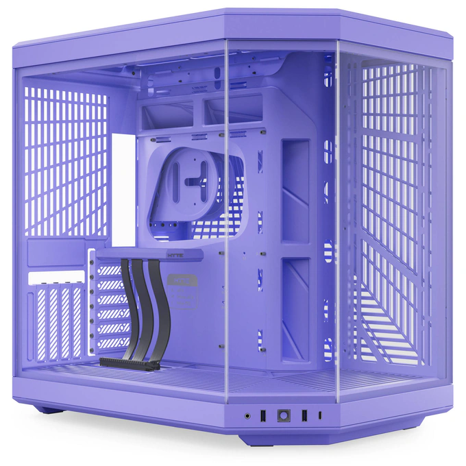 Carcasa HYTE Y70, Mid-Tower, ATX/Micro-ATX/Mini-ITX, Tempered Glass, Panoramic View Design, Taro Milk - Imagine 1
