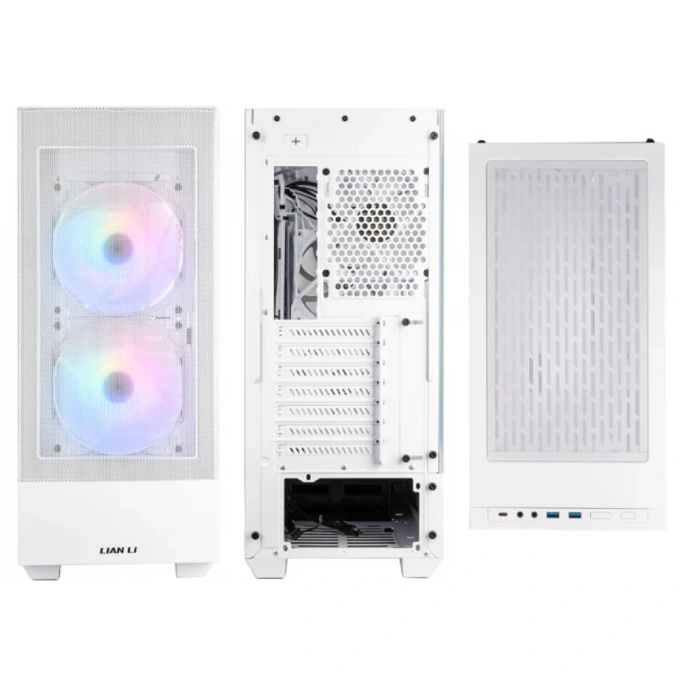 Carcasă Lian Li LANCOOL 205 Mesh C, Mid-Tower, ATX/Micro-ATX/Mini-ITX, ARGB Airflow, Tempered Glass, White - Imagine 4