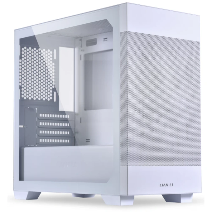 Carcasă Lian Li LANCOOL 205M Mesh, Micro-ATX/Mini-ITX, ARGB Airflow, Tempered Glass, White - Imagine 2