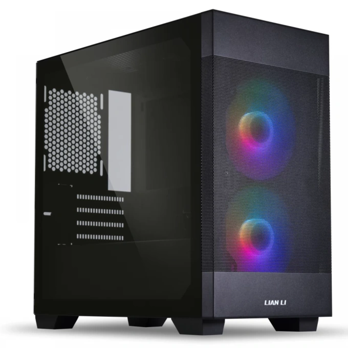 Carcasă Lian Li LANCOOL 205M Mesh, Micro-ATX/Mini-ITX/ATX, ARGB, Mesh Airflow, Tempered Glass, Black - Imagine 1