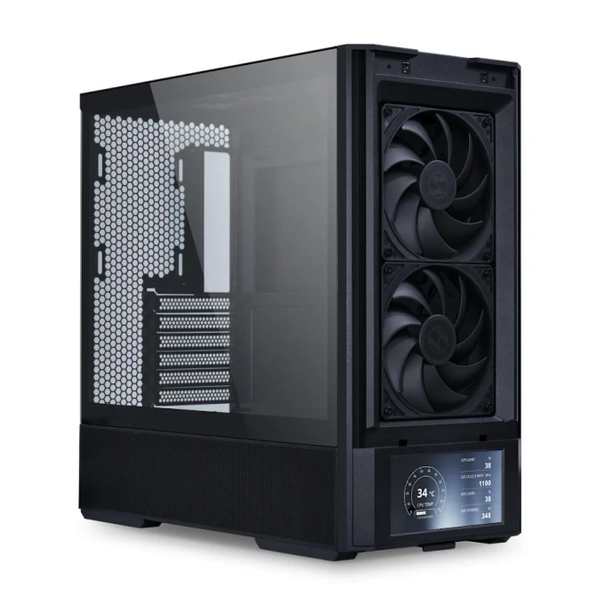 Carcasă Lian Li LANCOOL 207 Digital, Mid-Tower, ATX/Micro-ATX/Mini-ITX, Tempered Glass, LCD 6 inch, Black - Imagine 1