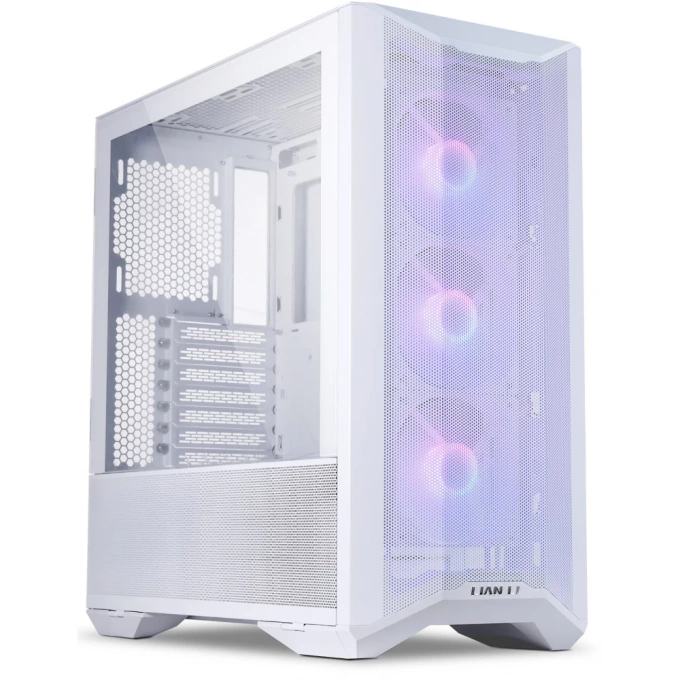 Carcasă Lian Li LANCOOL II Mesh C RGB Snow – Flux de aer optim și design premium alb - Imagine 1