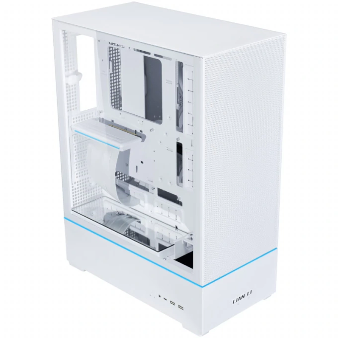 Carcasă Lian Li SUP01, Mid-Tower Stand-Up, ATX/Micro-ATX/Mini-ITX, Tempered Glass, PCIe 4.0 Riser, White - Imagine 1