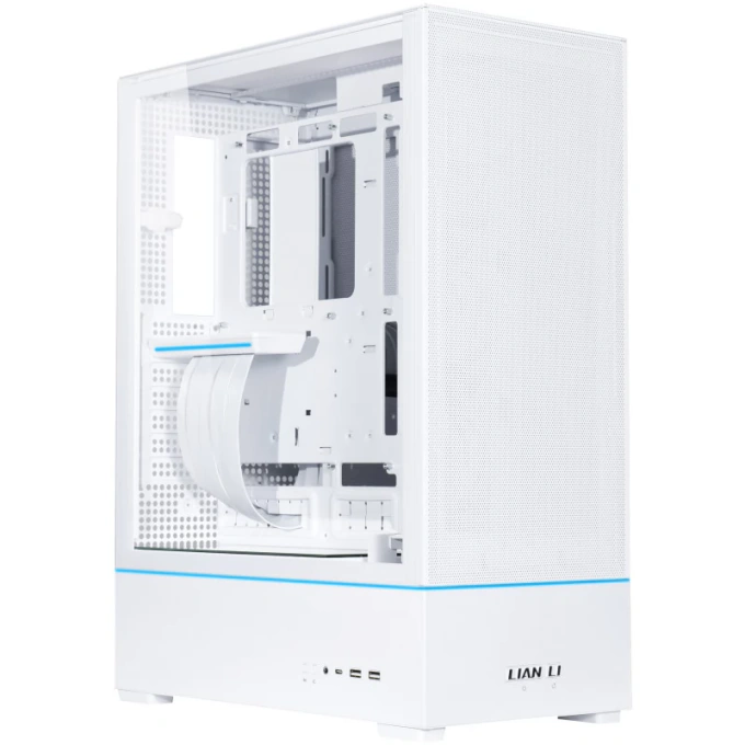 Carcasă Lian Li SUP01, Mid-Tower Stand-Up, ATX/Micro-ATX/Mini-ITX, Tempered Glass, PCIe 4.0 Riser, White - Imagine 2
