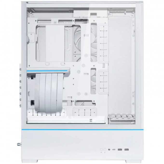 Carcasă Lian Li SUP01, Mid-Tower Stand-Up, ATX/Micro-ATX/Mini-ITX, Tempered Glass, PCIe 4.0 Riser, White - Imagine 3