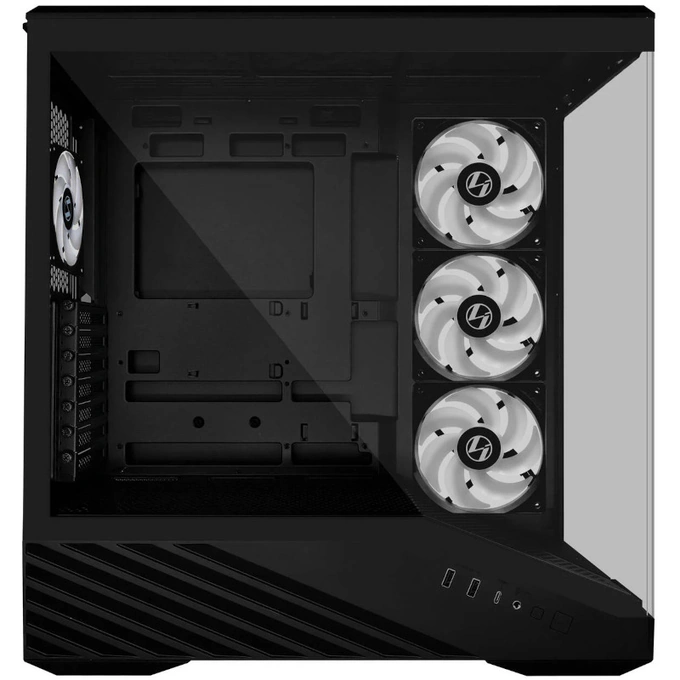 Carcasă Lian Li Vector V100 ARGB, Mid-Tower, E-ATX/ATX/Micro-ATX/Mini-ITX, Tempered Glass, Black - Imagine 4