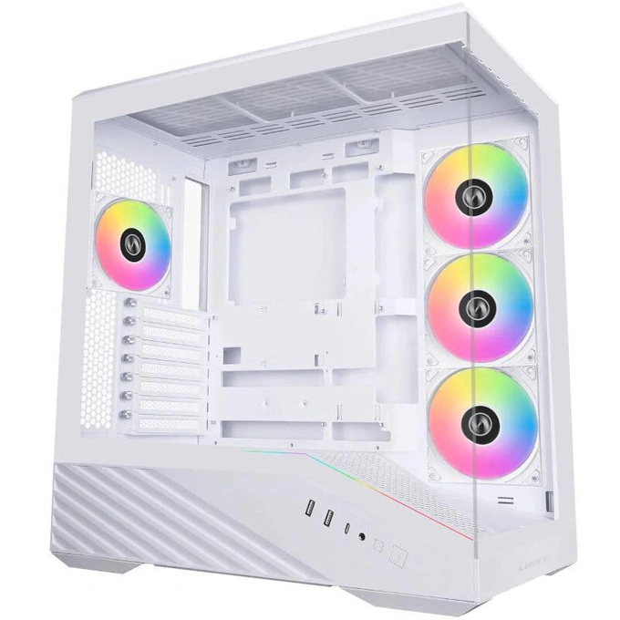 Carcasă Lian Li Vector V100 RGB, Mid-Tower, E-ATX/ATX/Micro-ATX/Mini-ITX, Tempered Glass, White - Imagine 1