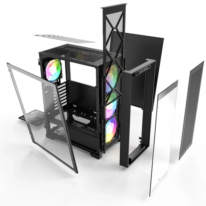 Carcasa MONTECH AIR 1000 PREMIUM, Mid-Tower, ATX/Micro-ATX/Mini-ITX, Tempered Glass, Mesh & Glass Panels Included, Black - Imagine 8