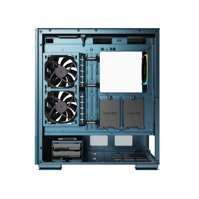 Carcasa MONTECH SKY TWO, Mid-Tower, ATX/Micro-ATX/Mini-ITX, Tempered Glass, 4x 120mm RX120/AX120 PWM ARGB Fans, Black - Imagine 4