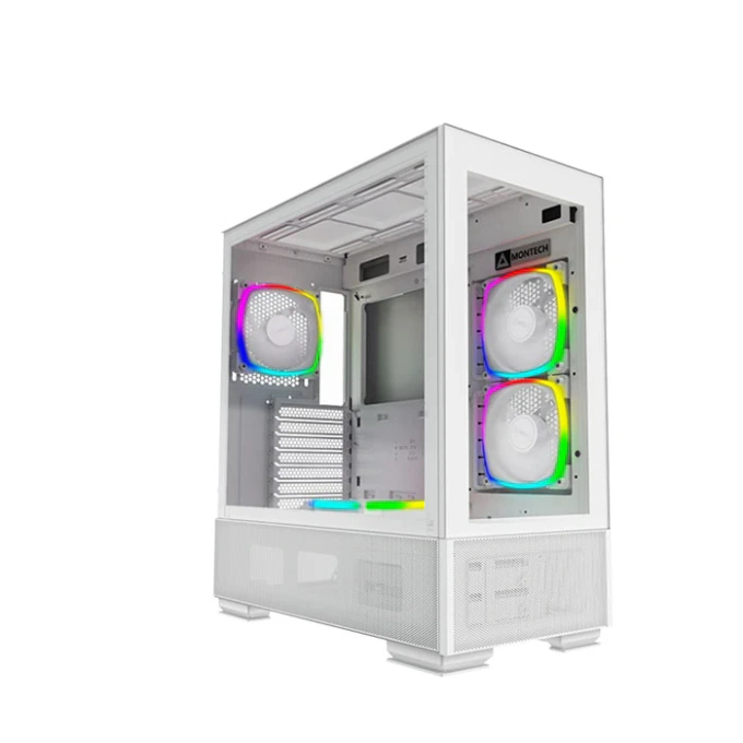 Carcasa MONTECH SKY TWO, Mid-Tower, ATX/Micro-ATX/Mini-ITX, Tempered Glass, ARGB Fans, White - Imagine 1