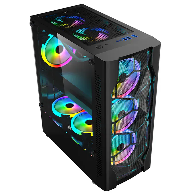 Carcasa PC 1ST PLAYER DK-D4, Middle-Tower, Fara sursa, Black - Imagine 2