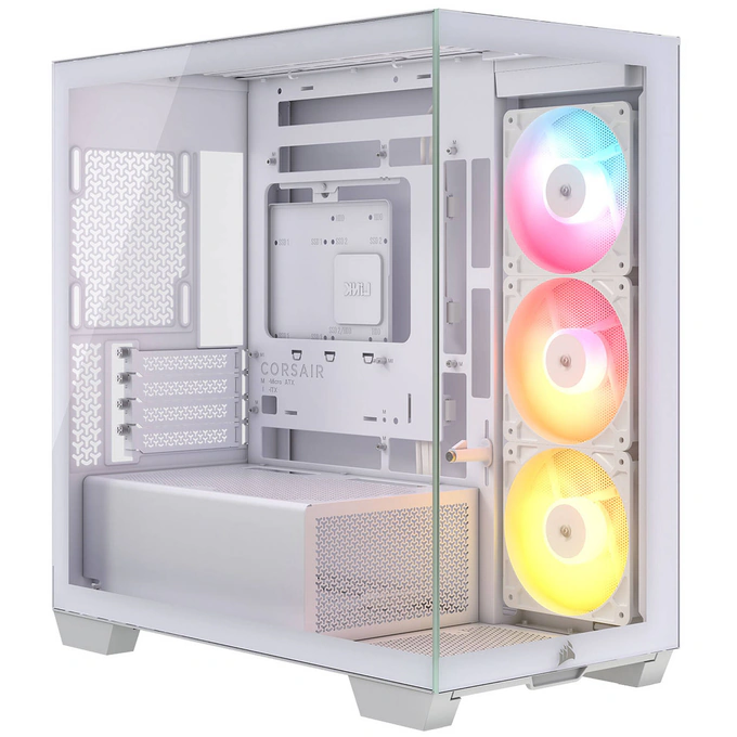 Carcasa PC CORSAIR 2800X RS-R ARGB Micro-ATX, White - Imagine 1