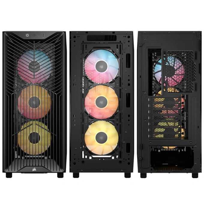 Carcasă PC CORSAIR 3200D RS ARGB, Mid Tower, ATX, Tempered Glass, Black - Imagine 3