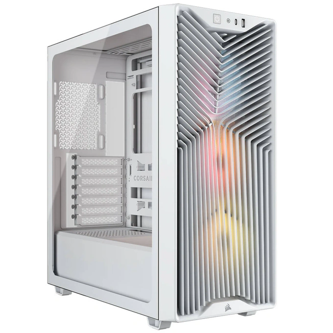 Carcasă PC CORSAIR 3200D RS ARGB, Mid Tower, ATX, Tempered Glass, White - Imagine 1